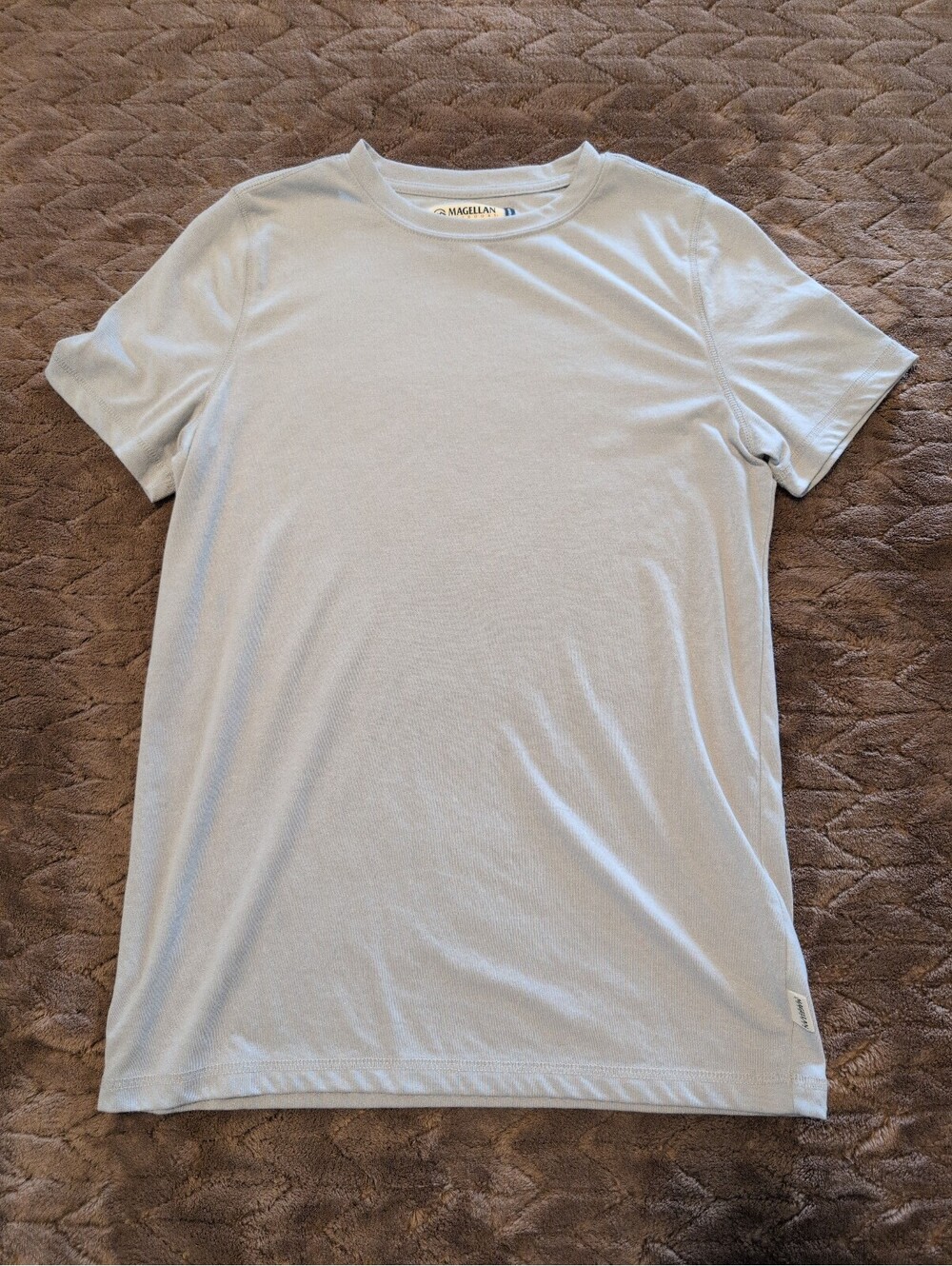 Magellan Outdoors Classic Fit Moisture-Wicking Fish Gear T-Shirt, Light Blue, L